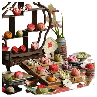 （）知味观喜饼中式订婚糕点结婚宴摆盘台绿豆糕桃荷花酥