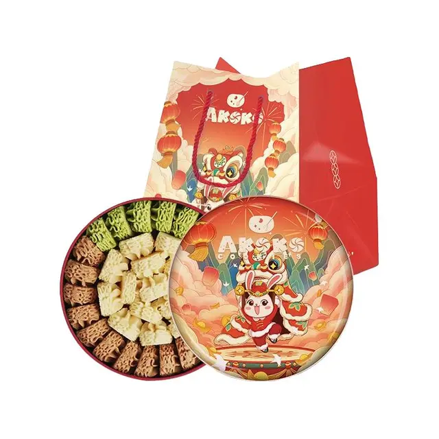 AKOKO 经典小花曲奇饼干组合装 3口味 560g（原味+咖啡味+抹茶味）