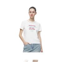 ONLY2025春季时尚休闲字母印花撞色圆领正肩T恤女|125101010