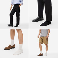 Bananain 蕉内 301S袜子男士棉感抗菌防臭商务休闲袜短中筒可选5双装 黑黑黑黑黑