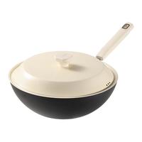 卡罗特铁锅炒锅家用炒菜无涂层不粘锅电磁炉燃气灶平底已开锅