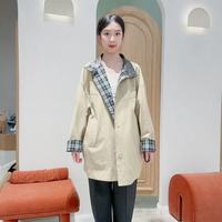 伊芙丽（eifini）女士简约复古风衣1G2660311MS 卡其色 M