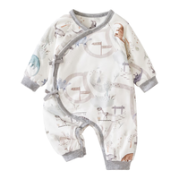 贝肽斯婴儿连体衣春秋季恒温保暖长袖哈衣婴儿衣服 侏罗纪世界-偏襟 59cm