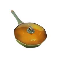苏美冠麦饭石不粘锅炒锅家用炒菜锅八角锅电磁炉煤气灶平底锅
