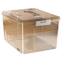 妙馨思透明收纳箱手提家用加厚衣服玩具零食书本大容量整理盒塑料储物筐