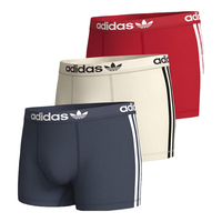 ADIDAS阿迪达斯三叶草2024秋冬男士运动舒适弹性棉平角内裤3件装 夜空灰+米白+正红 3条 M