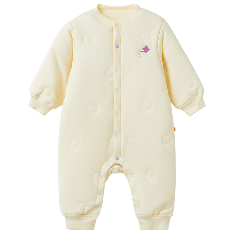 papa爬爬秋冬季新品婴儿连体衣夹棉加厚男女宝宝衣服爬服保暖