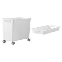 懒角落书包置物架可移动办公室书桌下收纳盒杂物整理筐收纳箱窄款+盖 书包置物架 窄款+盖