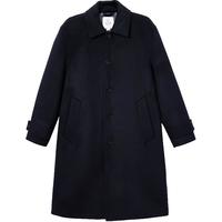 杰克·琼斯（JACK&JONES）2025年新款毛呢大衣经典纯绵羊毛高智感长款翻领外套225427026 E37墨蓝 XL （185）