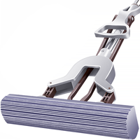 百世优品 对折胶棉拖把吸水海绵拖布免手洗