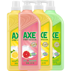 AXE 牌洗洁精柠檬西柚花茶4瓶家庭装洗涤灵洗碗液果蔬餐具净 1.01kg*4瓶