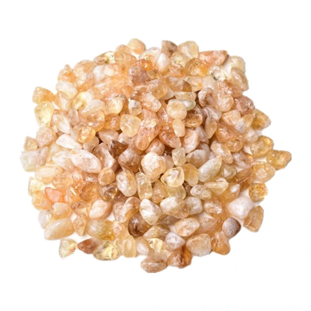 唯誠天然黄水晶原石黄水晶碎石颗粒不规则石头黄水晶聚宝盆招装饰  9-12mm