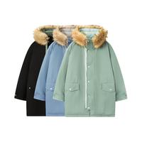 森马 Semir羽绒服男冬季款宽松大毛领舒适连帽温暖长款外套个性潮