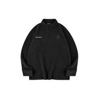 乔丹山神卫衣男全身Polartec立领抓绒衣徒步加厚套头衫冲锋衣保暖内胆 黑色 Polartec套头-男 M