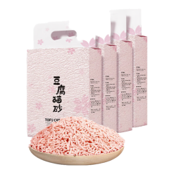 狮子医生 猫砂樱花味豆腐猫砂低尘快速团结可冲厕所猫咪用品 2.4kg*4袋