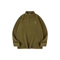 乔丹山神卫衣男全身Polartec立领抓绒衣徒步加厚套头衫冲锋衣保暖内胆 苔棕绿 Polartec套头-男 S