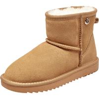 意尔康 女靴雪地靴女士加绒加厚保暖棉鞋东北抗寒中筒靴子