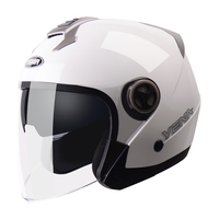 野马官方旗舰3C认证摩托车头盔男电动车安全帽女冬季防雾双镜片半盔四季通用623S 白色配透明镜片 均码