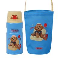 THERMOS 膳魔师 萌宠系列猫猫狗狗儿童保温杯吸管杯咖啡杯便携水杯 糖果蓝-露营保温杯 500ml 杯袋
