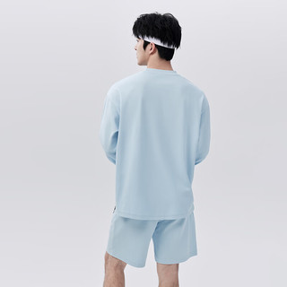 薰风（KUMPOO）羽毛球服长袖 简约休闲精美刺绣宽松卫衣熏风男女同款运动服 K242U-3151 蓝色长袖T恤 XL