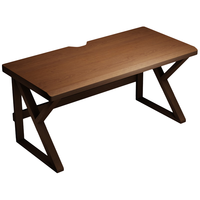 家逸实木电脑桌电竞桌台式家用双人办公桌工作台卧室简易书桌学习桌子 碳钢K型腿单桌|胡桃木色