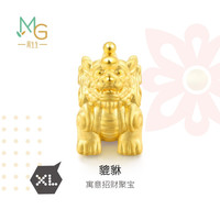 周生生转运珠黄金charmeXL酷黑守护勇气足金手链串珠男士