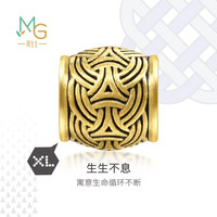 周生生转运珠黄金charmeXL酷黑守护勇气足金手链串珠男士