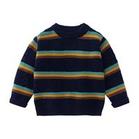 齐齐熊 【复古撞色】毛衣男童女童毛衣春秋款宝宝中大童装儿童毛衣针织衫