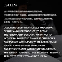 宜庭英伦玫瑰纯棉全棉四件套床上用品亲肤套件床品床单被套被罩被单 白色