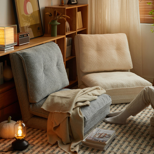 美型美酷 懒人沙发可躺可睡无腿落地沙发单人双人解压榻榻米沙发奶油风