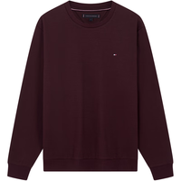 Tommy Hilfiger25秋冬男装双面布经典小绣标休闲通勤纯色圆领卫衣 红色XIH 2XL （：180-200斤）