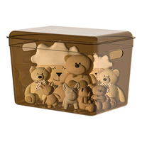 京东京造 可可收纳盒 桌面零食玩具储物盒衣柜衣服整理箱大号深口带盖*3只 【带盖3件套】大号深口37*26*25