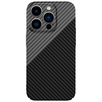 瓦力 苹果15pro手机壳碳纤维纹iPhone15pro保护套凯夫拉手感摄像头精孔全包防摔抗污防指纹超薄硬壳-黑白拼色 【凯夫拉纹】15pro精孔-黑白