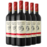 GREATWALL 长城葡萄酒 经典红标解百纳干型红葡萄酒 6瓶*750ml套装