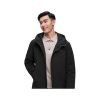 波司登(BOSIDENG)鹅绒羽绒服男款送爸爸中长款连帽百搭商务外套B30134155 黑色8056 165/84A