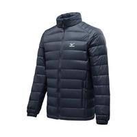 美津浓户外轻薄羽绒服男秋冬季外套连帽防风保暖休闲宽松上衣 藏青 3XL