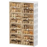JEKO&JEKO免安装可折叠鞋柜鞋子收纳盒透明AJ鞋盒家用门口玄关鞋架置物架 2列2层4格（可放8双鞋子）