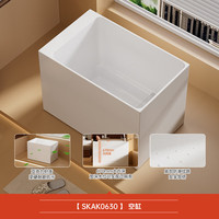 浪鲸（SSWW）卫浴深泡浴缸家用亚克力薄边独立式浴池小户型淋浴一体成人浴盆 【1.1m】空缸+座板