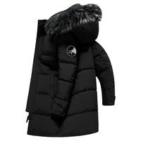 雪中飞 SNOWFLYING 羽绒服男中长款连帽鹅绒服保暖外套