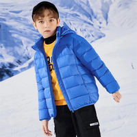 雪中飞(SNOWFLYING)童装儿童轻薄羽绒服冬季男童轻薄外套女童中大童短款羽绒外套 宝蓝(纯色) 150