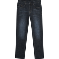 与狼共舞【微弹力】时尚水洗牛仔裤商务休闲男士牛仔裤 102深蓝 38 