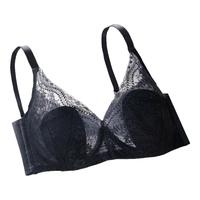 Aimer 爱慕 「花瓣内衣」内衣薄蕾丝花朵杯面大胸显小文胸//韵律AM137722S 太空灰 B75