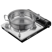 Iwatani 岩谷 燃气灶套装 银色 (ZB-19M卡式炉+30cm汤锅)