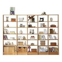 实木书架多层整面墙书架橡木定做柜子柜书柜客厅置物架落地