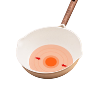 BESCO炒锅麦饭石色不粘锅多功能少油烟平底煎锅炒菜锅电磁炉燃气灶通用 带盖+硅胶铲 26cm