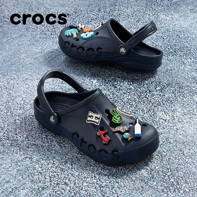 crocs 卡骆驰 洞洞鞋贝雅男鞋女鞋轻便耐磨一脚蹬拖鞋休闲鞋|10126 深蓝-410