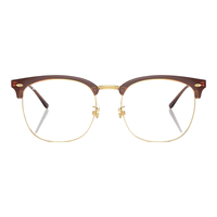 雷朋（RayBan）【成毅同款】光学镜架方形黑框半框近视眼镜框0RX7318D 透明深棕配金色8325 尺寸54