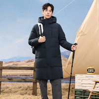 88VIP：雪中飞 2025冬男女连帽长款羽绒服简约袖标时尚加厚大气百搭