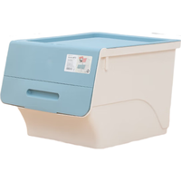 茶花 CHAHUA收纳箱家用秋冬衣服被子玩具杂物整理盒筐框超大容量加厚储物 【1只装】34L蓝色