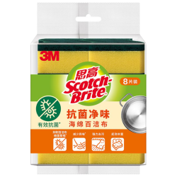 Scotch-Brite 3M 思高抗菌净味海绵百洁布 8片装